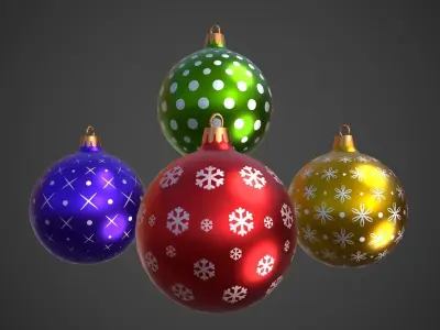 Christmas Balls Low-poly 3D model