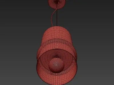 Chandelier pendant light with two bulbs hanging from it 3D model
