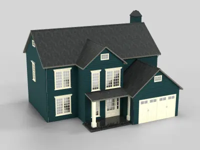 British House Design 08T3  Low-poly 3D model