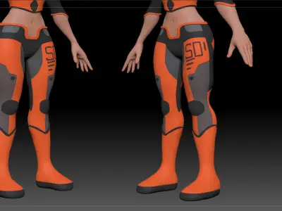 Scifi Girl Olivia - ZBrush Basemesh - High Poly 3D model