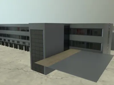 EDDB Hangar 2 Low-poly 3D model