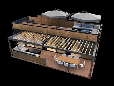 hostel and SPA mobile home  version 3d model Low-poly 3D model