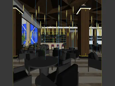 Business Restaurant - Coffee - Banquet  214 3D model