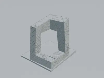 CCTV Headquarters Beijing Low-poly 3D model
