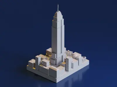 Empire State Building Low-poly 3D model