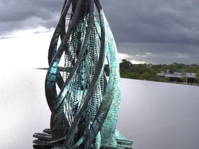 London Crystal Shard Sci Fi Tower 3 3D model