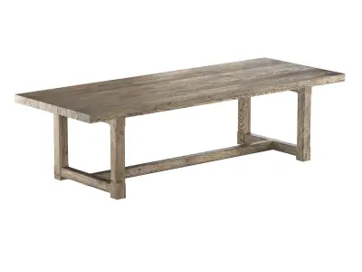 CAYDEN CAMPAIGN RECTANGULAR EXTENSION DINING TABLE 3D model