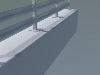 Realistic Concrete Guardrail 3D print model