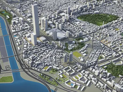 Seoul - Gangnam Low-poly 3D model