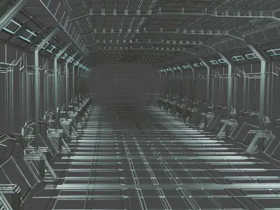 Space Corridor Free low-poly 3D model