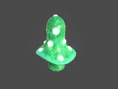 Fantasy Mushroom B04 Green - Scene Backdrop Design Low-poly 3D model