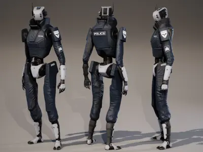 Robot 3 Low-poly 3D model