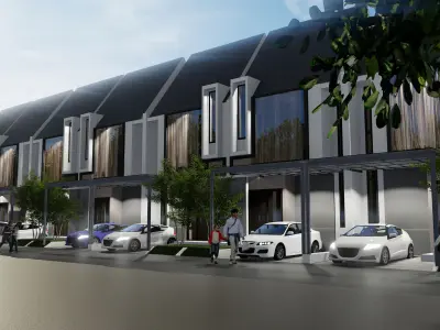 Urban Housing 87 Units  3 House Types Skp Lumion Masterplan 3D model