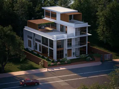 Modern Duplex villa  3D model