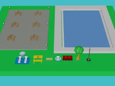 3D OBJECT COLLECTION SKYLAND CINEMA Low-poly 3D model