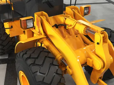  Front End Wheel Loader Rigged for Cinema 4D 
