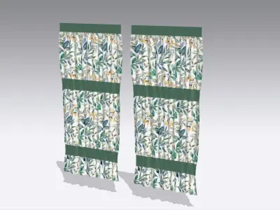 Curtain Low-poly 3D model