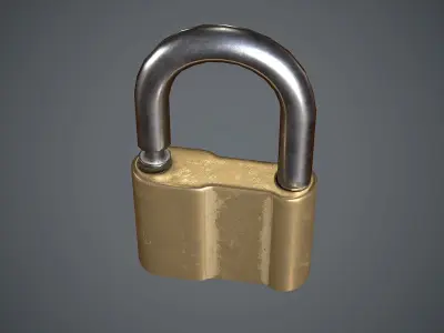 Lock with keys Low-poly 3D model