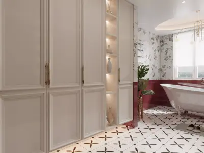 French style bathroom 3D model 3D model