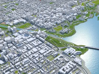 Ottawa Downtown Canada Low-poly 3D model