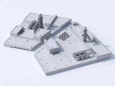 Factory building 3D model