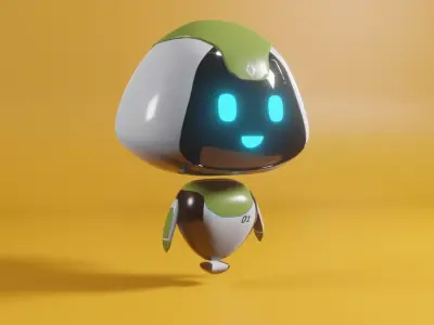 Robot Low-poly 3D model 3