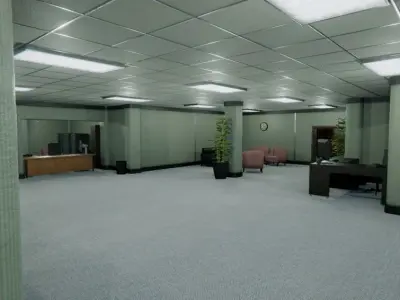 Modular Office Environment Low-poly 3D model