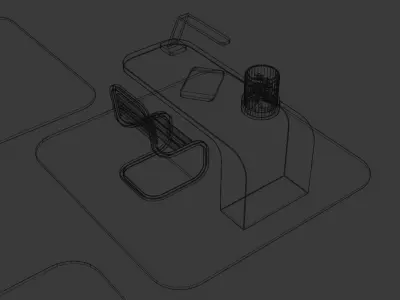 Scifi Office Low-poly 3D model