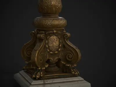 Pont Alexandre III Bridge Lamp Low-poly 3D model