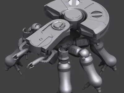 Ghost in the Shell T08A2  Tank Hard surface High-poly 3D model 3D print model