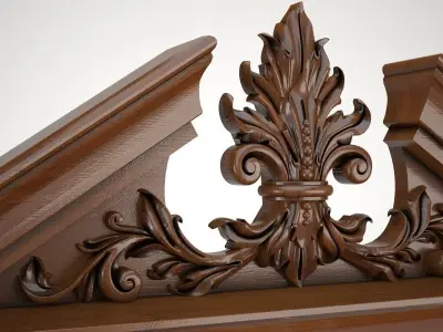 Carved door 3D print model 3D model