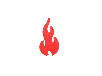 Fire Symbol v9 002 Low-poly 3D model