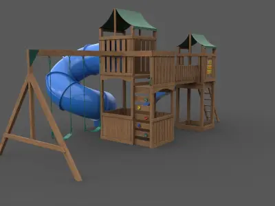PBR Playground Jungle Gym 12 Low-poly 3D model