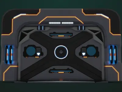 Sci-Fi Door 01 All PBR Unity UE Textures Low-poly 3D model