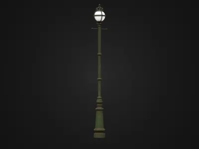 Old Hungarian Street Light 01 Low-poly 3D model