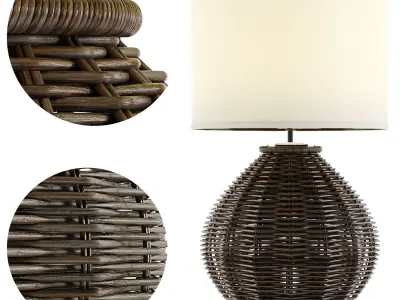 Woven Rattan Table Lamp 3D model