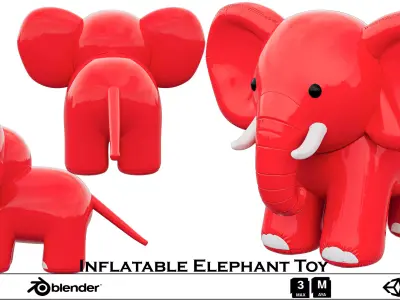 Inflatable Elephant Toy Low-poly 3D model