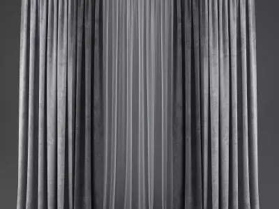 Curtains pair of Low-poly 3D model