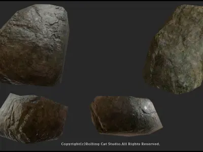 Realistic Rocks Pack A Low-poly 3D model