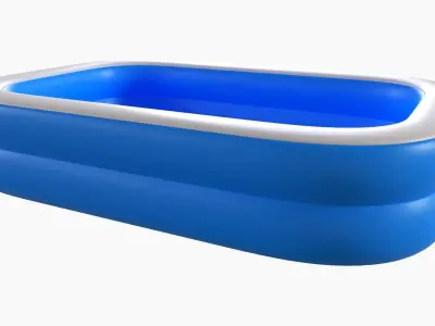Family inflatable water pool 02 3D model