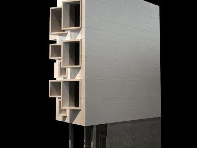 Modern Corner Building 3D model
