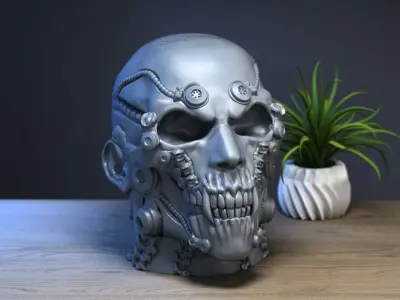 Robot skull human Headphone Stand 3D print model