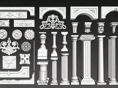  European decorative components 3D model