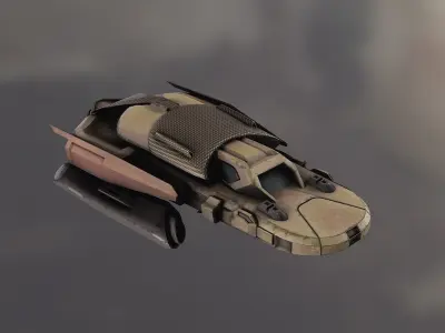 spaceship cartoon scifi  Low-poly 3D model