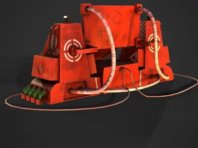 Sci-Fi Consolo Computer Base 5 Low-poly 3D model