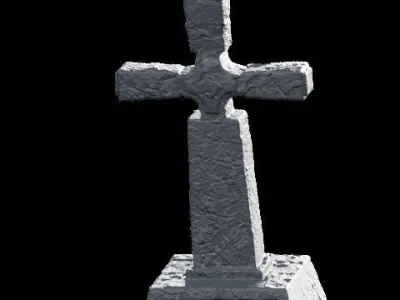 Grave Stone Combo Pack  Low-poly 3D model