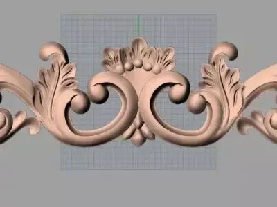 European style flower 3D relief STL Model for cnc engraving E085 3D model