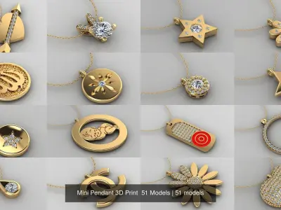 Mini Pendant 3D Print  51 Models 3D Model Pack