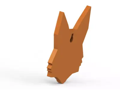 Geometric Low-Poly Fox Wall Decor 3D print model