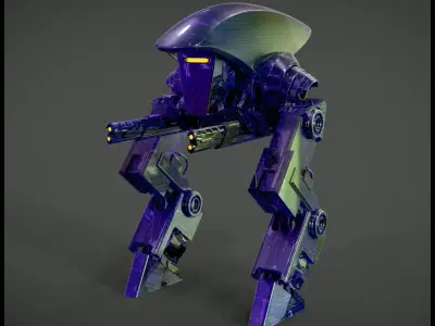 Strider armored robot with gun 3D model